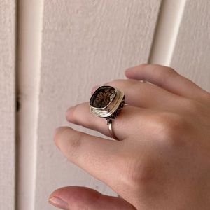 Sterling Silver + Smoky Topaz Ring